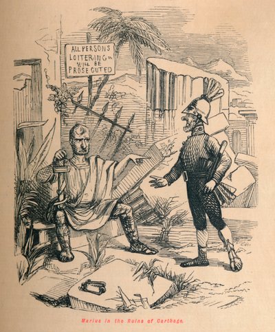 Mario en las ruinas de Cartago, 1852 de John Leech