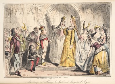 Matrimonio de Enrique VI con Margarita de Anjou, de The Comic History of England, pub. 1864 de John Leech
