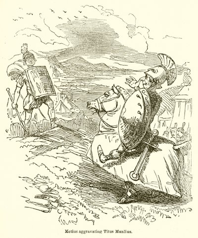 Metius agravando a Tito Manlio de John Leech