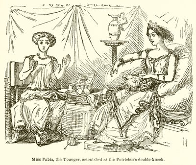 La señorita Fabia, la más joven, asombrada por el doble golpe del patricio de John Leech