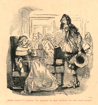 Noble Lord. - Creo que estoy comprometido con su señoría para el próximo baile, 1897 de John Leech