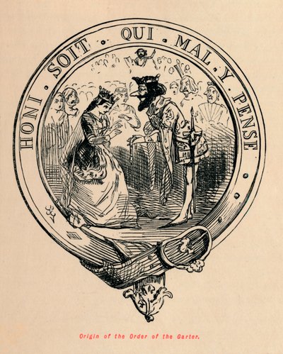 Origen de la Orden de la Jarretera, c1860 de John Leech