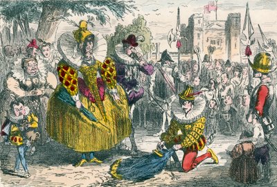 Reina Isabel y Sir Walter Raleigh de John Leech