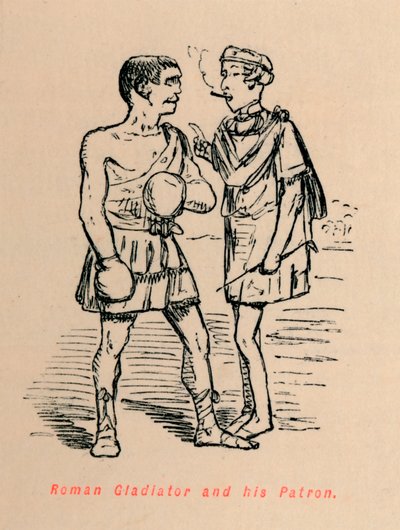 Gladiador romano y su patrón, 1852 de John Leech