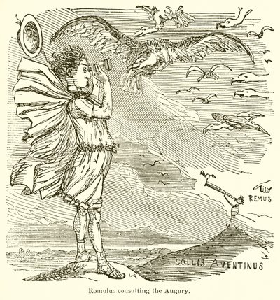 Rómulo Consultando el Augurio de John Leech