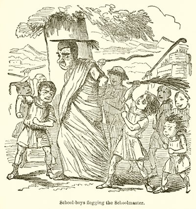 Escolares azotando al maestro de John Leech