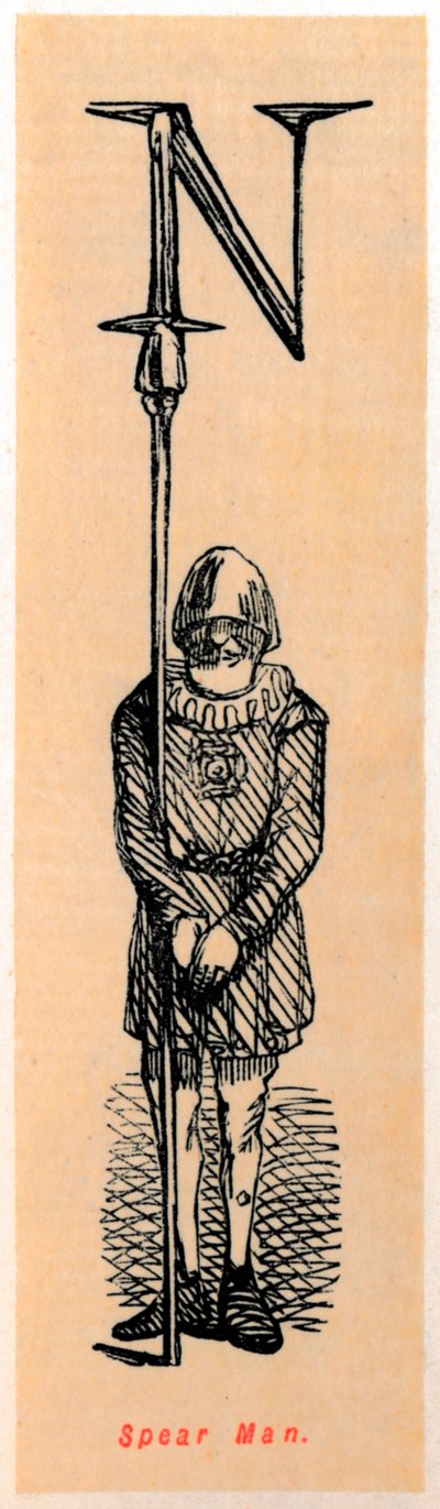 Hombre con lanza de John Leech