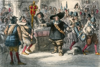 Quita esa chuchería, Cromwell disolviendo el largo Parlamento de John Leech