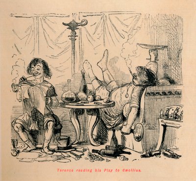 Terencio leyendo su obra a Cecilio, 1852 de John Leech