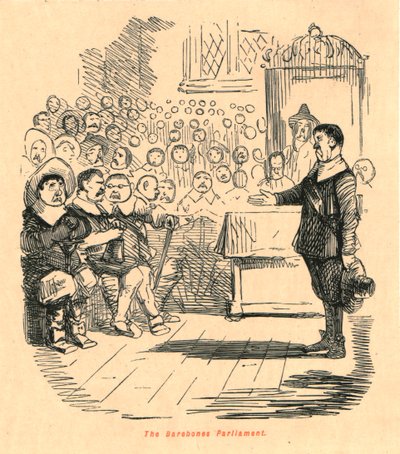 El Parlamento de Barebones, 1897 de John Leech
