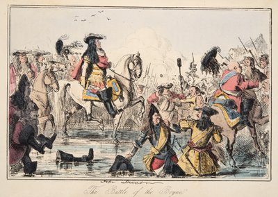 La batalla del Boyne, de The Comic History of England, pub. 1864 de John Leech