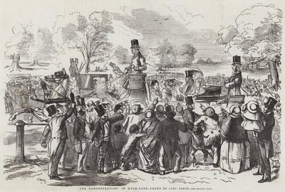 La manifestación en Hyde Park de John Leech