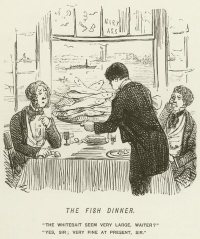 La cena de pescado de John Leech