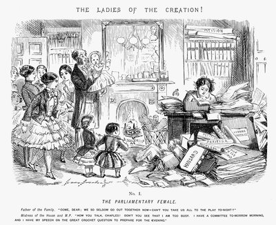 La parlamentaria femenina, 1850 de John Leech