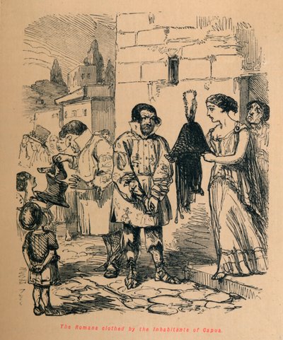 Los romanos vestidos por los habitantes de Capua, 1852 de John Leech