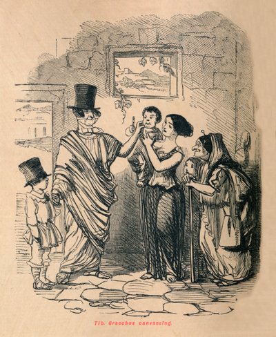 Tib Gracchus haciendo campaña, 1852 de John Leech