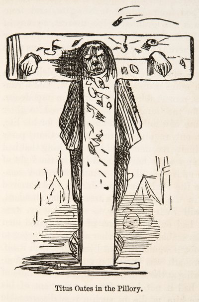 Tito Oates en la Picota, de The Comic History of England, pub. 1864 de John Leech