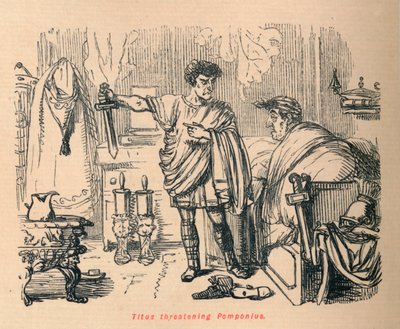 Tito amenazando a Pomponio, 1852 de John Leech