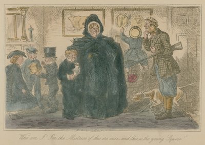¿Quién soy yo? ¡Soy la dueña de esta casa y este es el joven Squire! de John Leech