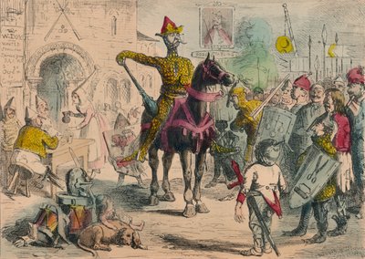 William inspeccionando a los Voluntarios antes de la Invasión de Inglaterra, 1850 de John Leech