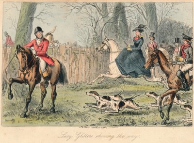 Lucy Glitters mostrando el camino, 1865 de John Leech and Hablot Knight Browne