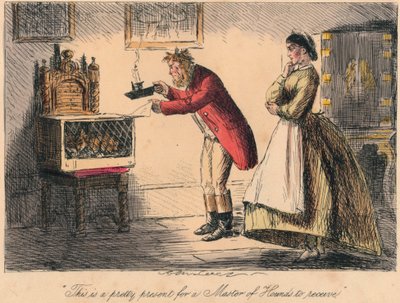 Este es un bonito regalo para recibir un Maestro de Sabuesos, 1865. Artistas: John Leech, Hablot Knight Browne de John Leech and Hablot Knight Browne