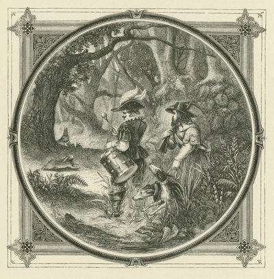 Las liebres no se atrapan con tambor, ni los pájaros con tartaletas (grabado) de John Leighton