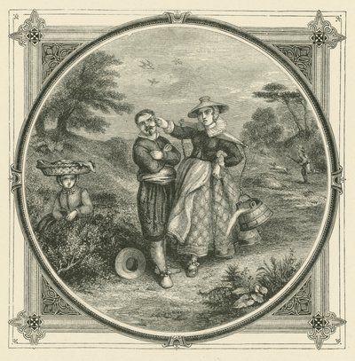 Nadie puede amar a Tetis y Galatea al mismo tiempo (grabado) de John Leighton