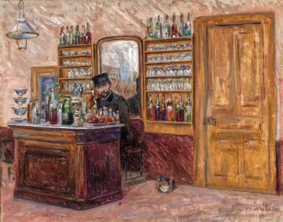 M. Baudy detrás de su escritorio en el Hotel Baudy, 1888 de John Leslie Breck