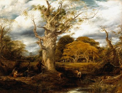 Escena de bosque de John Linnell