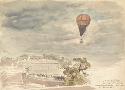 Ascenso del globo desde Burlington House, Piccadilly, desde la ventana de Mr. B. Palmer