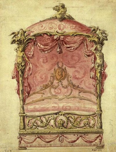 Diseño Inglés para una Cama Grande, c.1760 de John Linnell