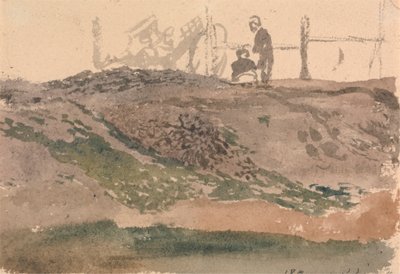 Figuras en un banco, graveras de Kensington de John Linnell