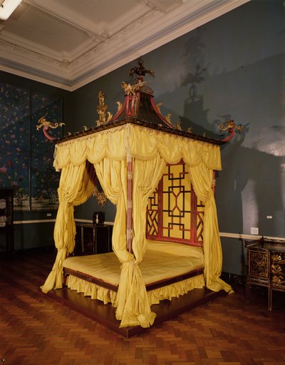 Cama con dosel, al estilo chino, 1750s de John Linnell