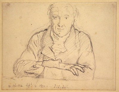 Medio cuerpo de Blake, rostro completo, brazos cruzados de John Linnell