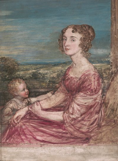 Sra. de William Wilberforce e hijo de John Linnell