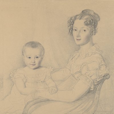 Retrato de una madre y un niño, 1823 de John Linnell