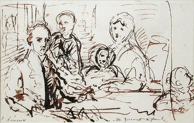William Albin Garratt y Familia, c.1830 de John Linnell