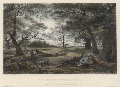 Corte de madera en el bosque de Windsor de John Linnell