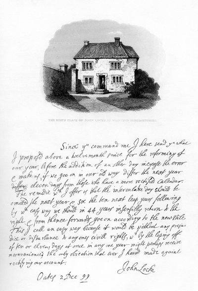 Parte de una carta de John Locke a Sir Hans Sloane, finales del siglo XVII-principios del siglo XVIII, 1840 de John Locke