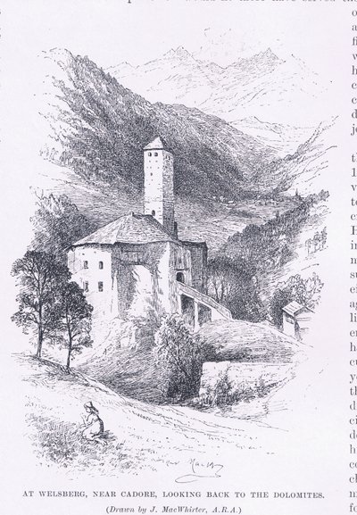 En Welsberg, cerca de Cadore, mirando hacia los Dolomitas, de The Magazine of Art 1893, Cassell and Company de John MacWhirter