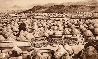 Mochudi, Bechuanaland (litografía) de John Macfarlane