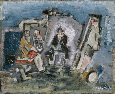 Figuras en una sala de espera de John Marin
