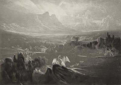 El cielo-los ríos de la dicha..., c.1827 (mezzotinta) de John Martin