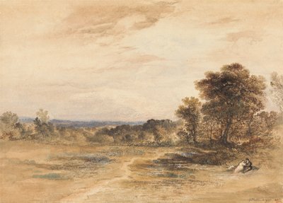 Paisaje con pareja cortejándose de John Martin
