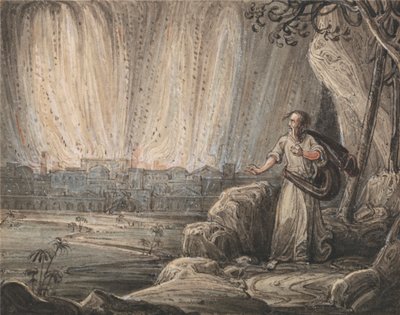 Lot huye de Sodoma de John Martin