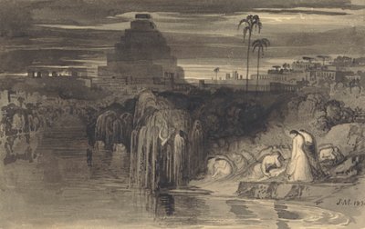 Las hijas de Jerusalén lloran junto a las aguas de Babilonia de John Martin