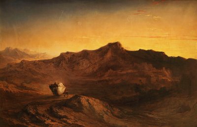La huida a Egipto - Cuando se levantó, tomó al niño y a su madre de noche, y partió hacia Egipto.-Mateo II, 14, 1842 de John Martin