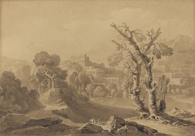 Sin título: Ciudad clásica en un paisaje, 1816 de John Martin