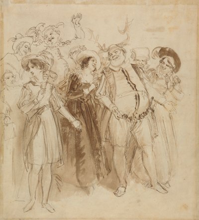 Falstaff disfrazado de Herne de John Massey Wright